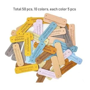 Wenplus 50 Pcs Faux Leather Handmade Tags Labels Handmade_5