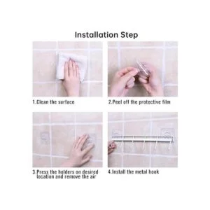 Rainmae Paquete de 2 ganchos de pared adhesivos de cocina_3