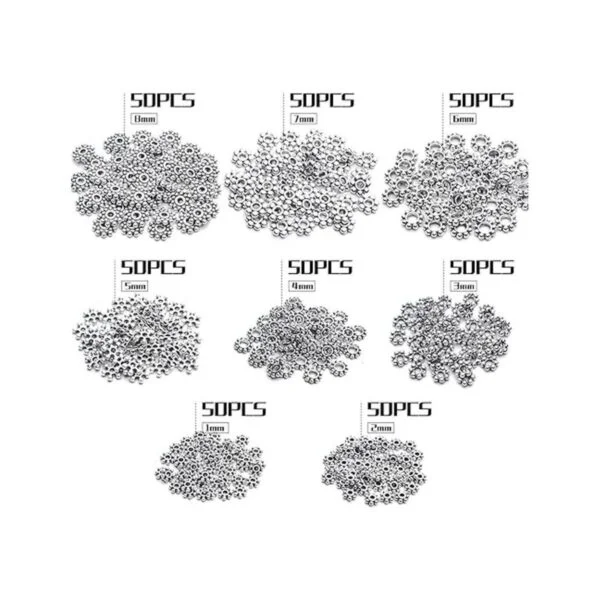 Cuentas espaciadoras de copos de nieve 400 cuentas de_2