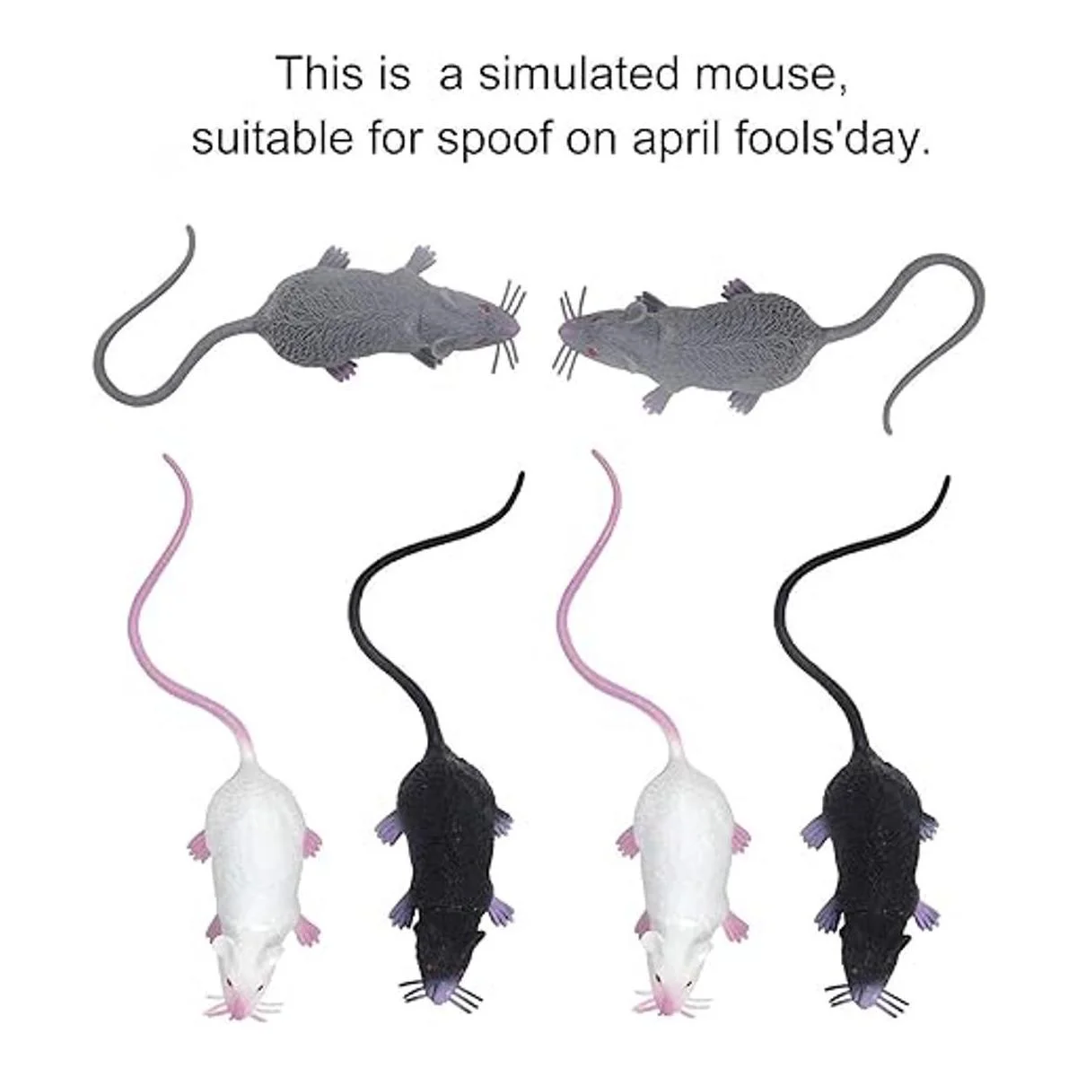 HONBAY 6 piezas de plástico de Halloween falso rata_3