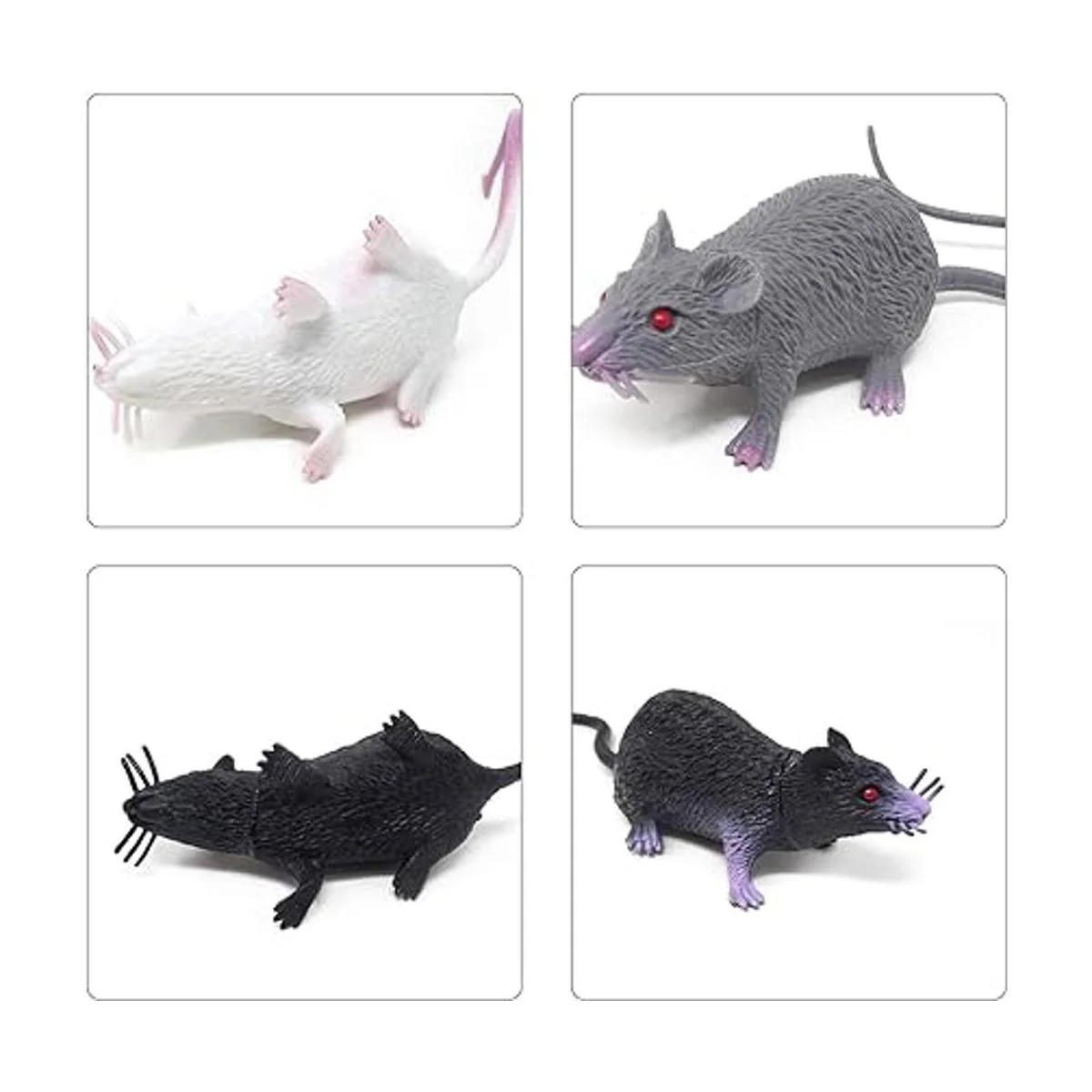 HONBAY 6 piezas de plástico de Halloween falso rata_4