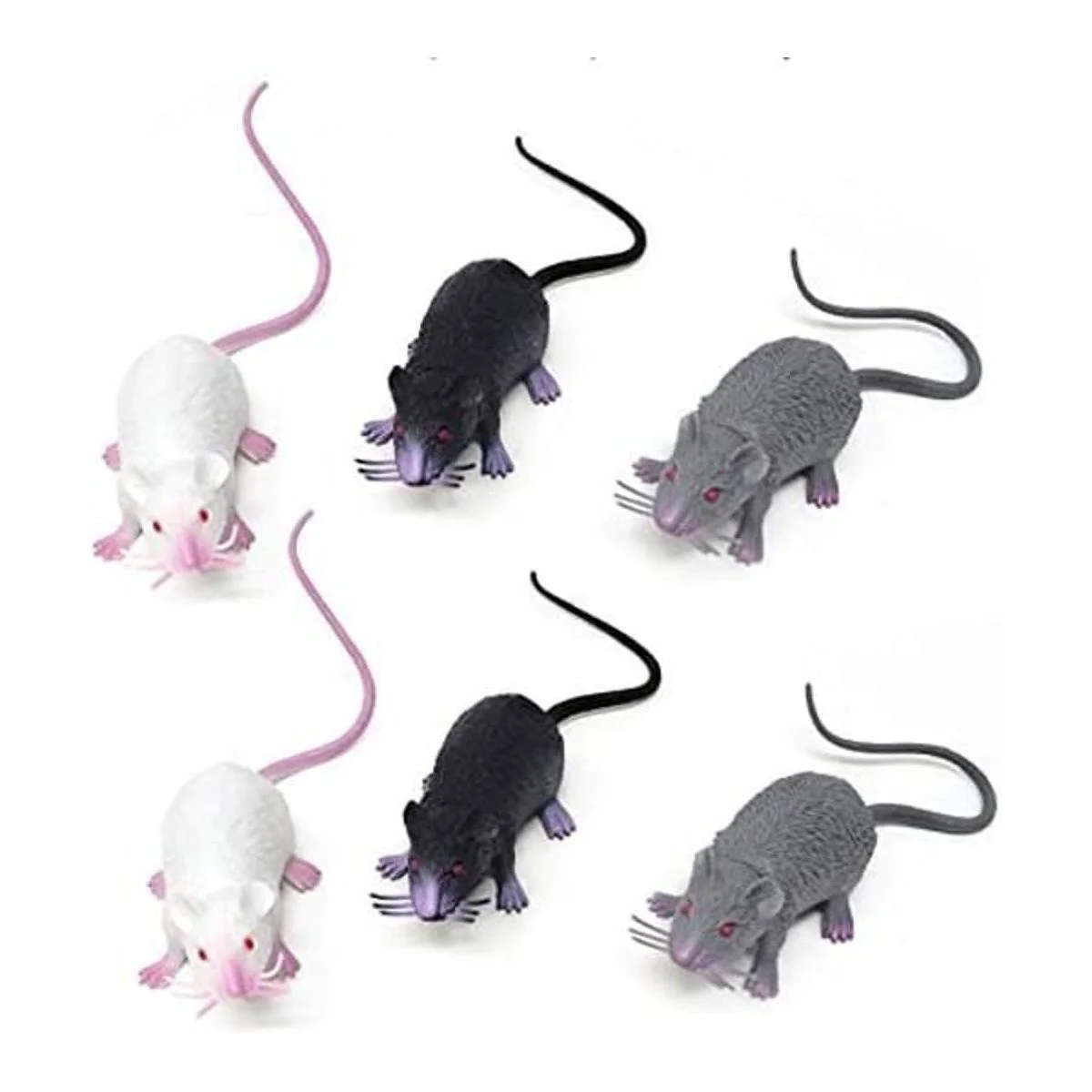 HONBAY 6 piezas de plástico de Halloween falso rata_1