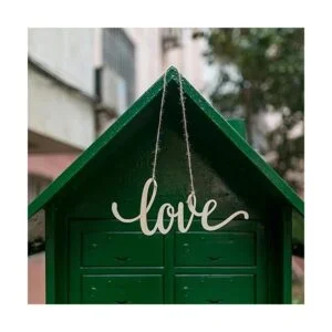 Letrero de madera con texto en inglés Love Wood Letra_7