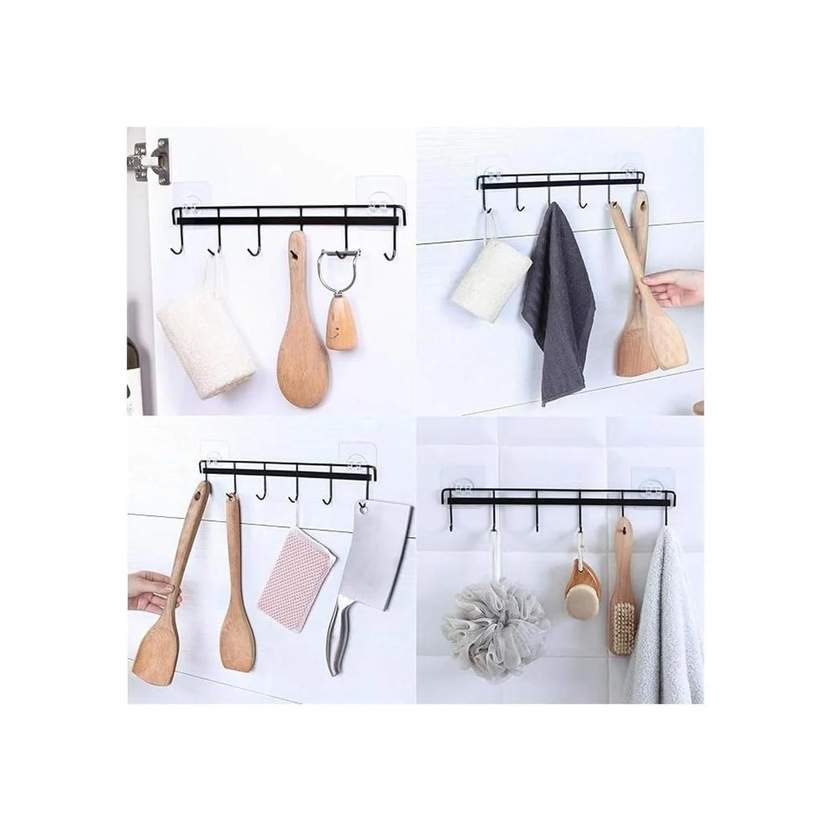 Rainmae Paquete de 2 ganchos de pared adhesivos de cocina_5