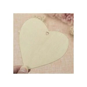 Creaides Adornos colgantes en forma de corazón de madera_4