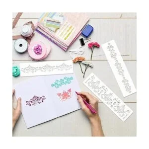 8 piezas de plantilla de borde ornamentado plantilla de_4