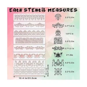 8 piezas de plantilla de borde ornamentado plantilla de_3