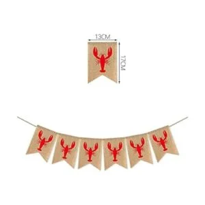 SWYOUN Burlap Crawfish Sign Banner Fiesta de Verano_4