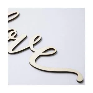 Letrero de madera con texto en inglés Love Wood Letra_4