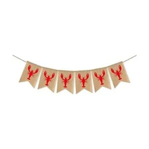 SWYOUN Burlap Crawfish Sign Banner Fiesta de Verano_1