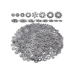 Cuentas espaciadoras de copos de nieve 400 cuentas de_1