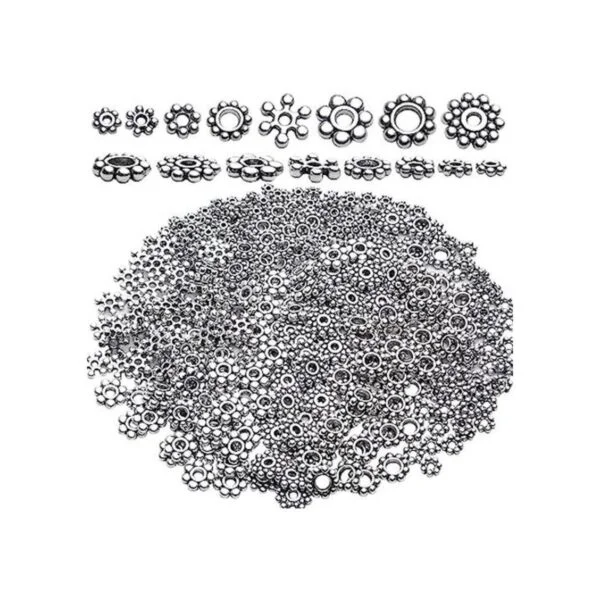 Cuentas espaciadoras de copos de nieve 400 cuentas de_1