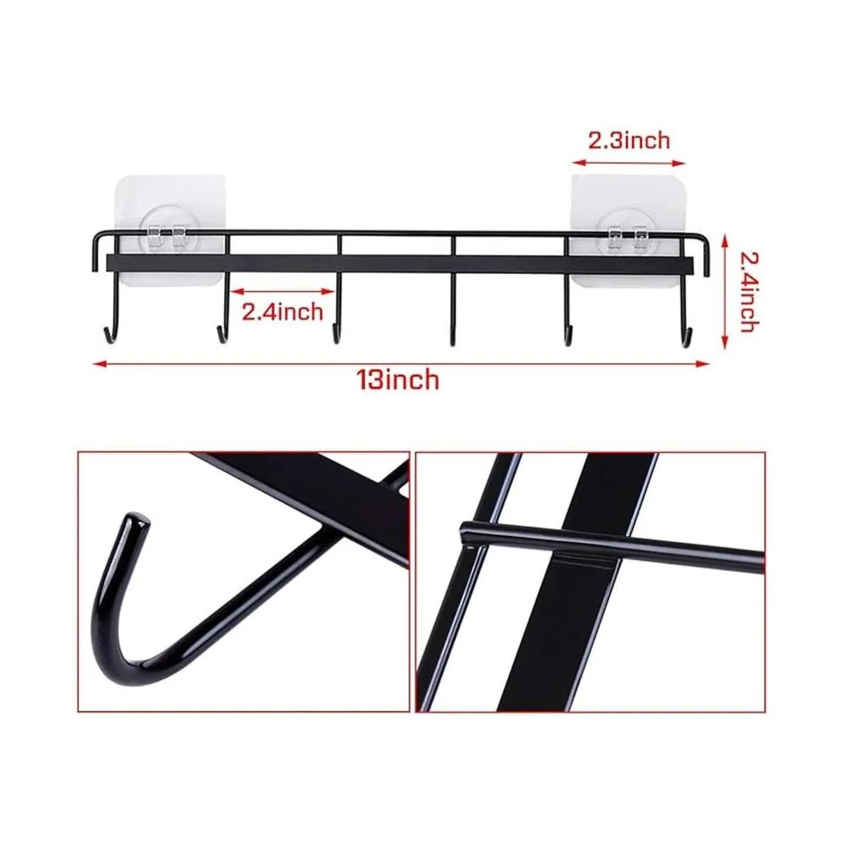 Rainmae Paquete de 2 ganchos de pared adhesivos de cocina_2