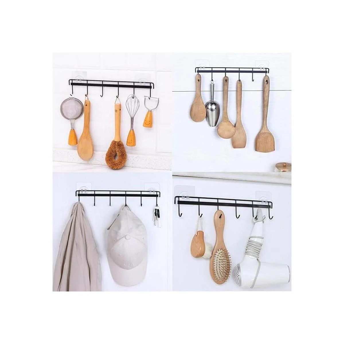 Rainmae Paquete de 2 ganchos de pared adhesivos de cocina_6