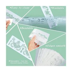 8 piezas de plantilla de borde ornamentado plantilla de_2