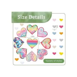 25 parches termoadhesivos de corazón de sirena arcoíris_2
