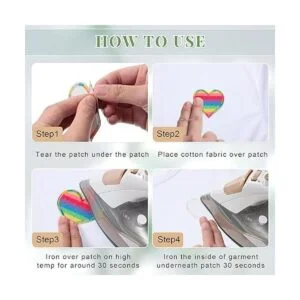 25 parches termoadhesivos de corazón de sirena arcoíris_5