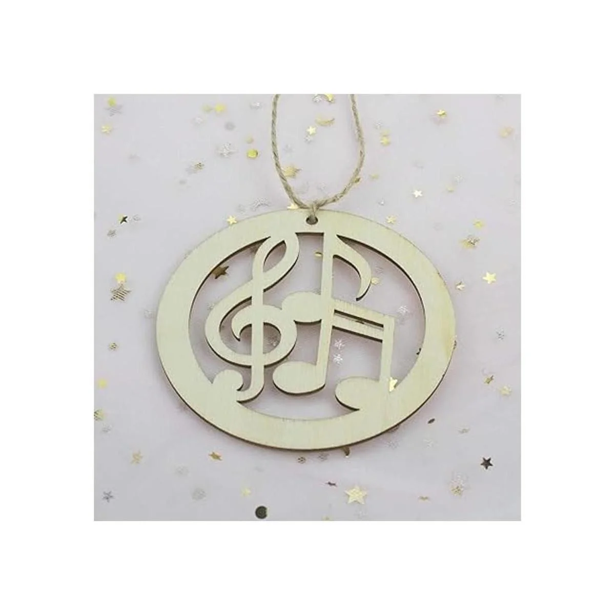 JANOU 20 piezas de notas musicales en forma de madera DIY_4