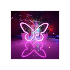 JYWJ Letreros de neón de mariposa luz de neón USB o 3AA_2