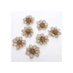 9 flores de arpillera vintage de yute de 3.15 pulgadas_3