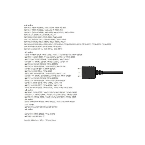 Cable cargador de reproductor MP3 compatible con Sony_4