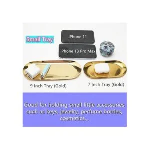 Bandeja decorativa de acero inoxidable juego de 2 7_3