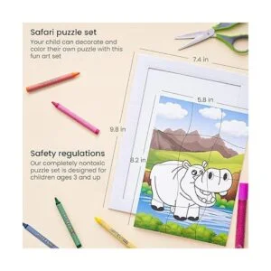 Arteza Kids Kit para colorear 5 rompecabezas de safari_2