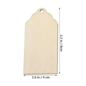 Mini etiqueta de madera sin terminar colgante de madera_2