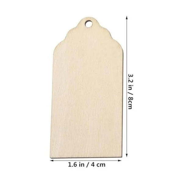 Mini etiqueta de madera sin terminar colgante de madera_2