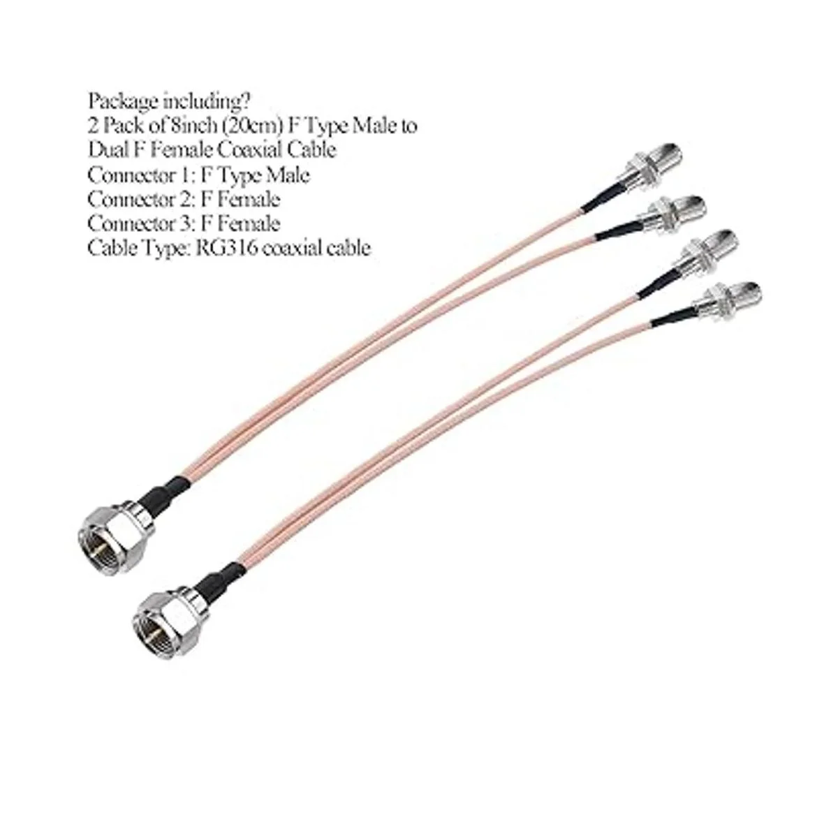 Cable divisor tipo F TUOLNK tipo F macho a doble F hembra_5