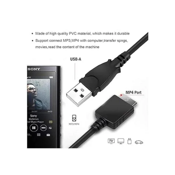 Cable cargador de reproductor MP3 compatible con Sony_3