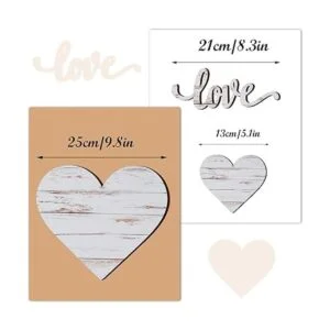 Chitidr 3 letreros de madera en forma de corazón letrero_3