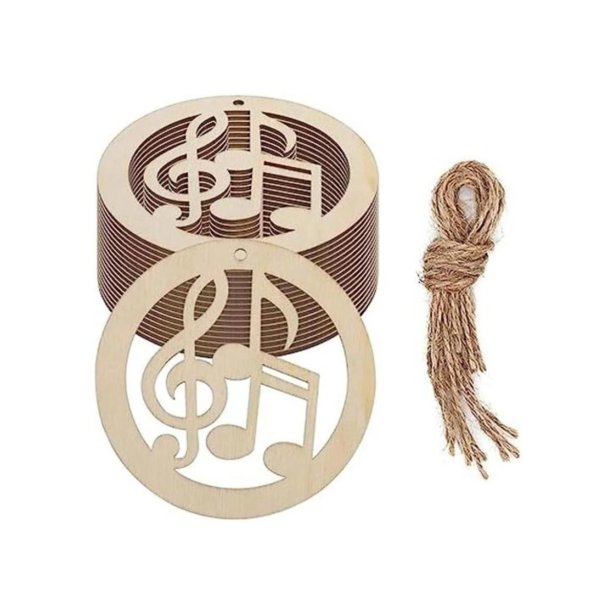 JANOU 20 piezas de notas musicales en forma de madera DIY_1
