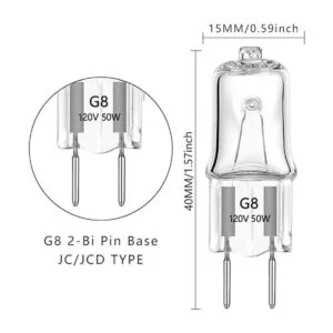 AHEVO Bombillas G8 de 50 W 120 V bombilla halógena G8_2