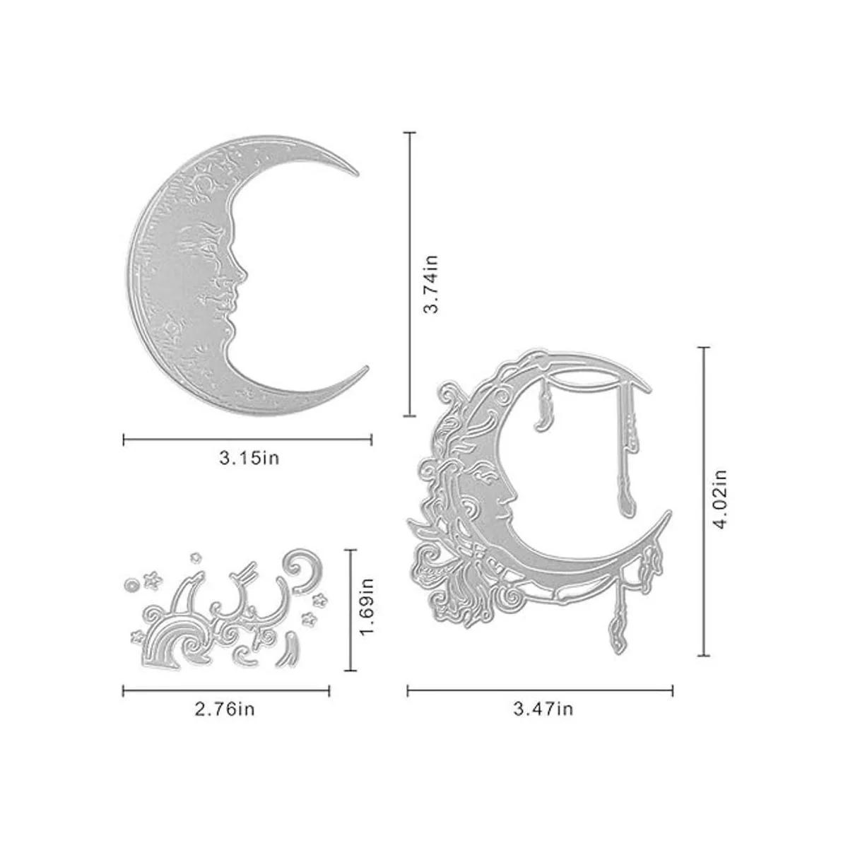 Troqueles de metal decoración de la luna en relieve_2