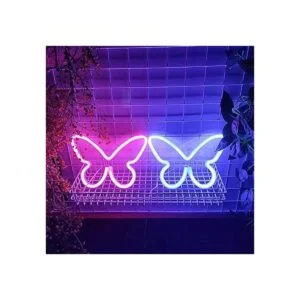 JYWJ Letreros de neón de mariposa luz de neón USB o 3AA_6