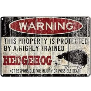 Letrero de estaño de erizo divertido letrero de metal_1