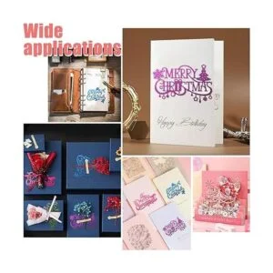 GLOBLELAND 4 plantillas grandes de corte de metal de Feliz_6