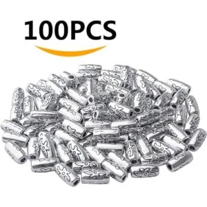 BronaGrand 100 cuentas espaciadoras tibetanas de plata_2