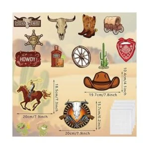 32 piezas de decoraciones de fiesta occidental_2