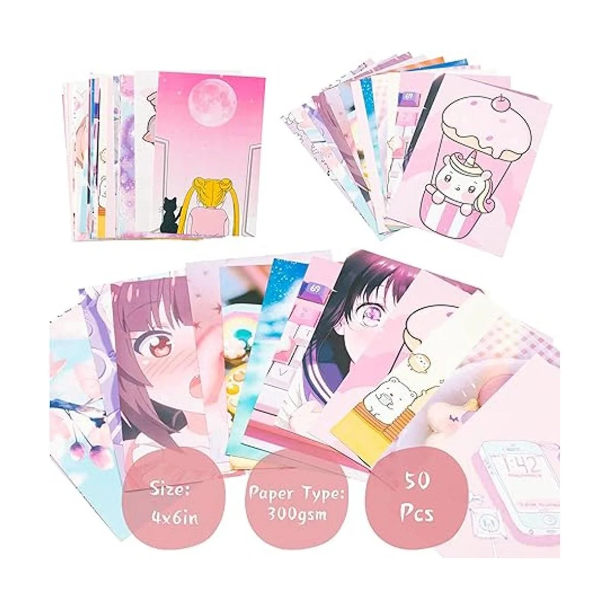 Juego de 50 piezas de collage de pared de anime Kawai_3