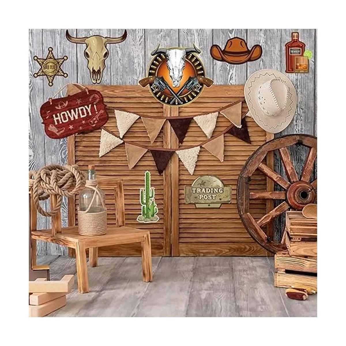 32 piezas de decoraciones de fiesta occidental_6