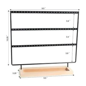 Organizador de aretes de 3 niveles con 75 agujeros_4