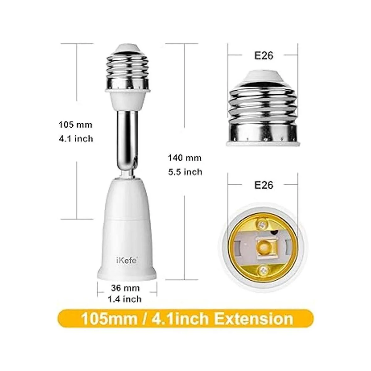 iKefe E26E27 Adaptador de enchufe de bombilla extensible_3