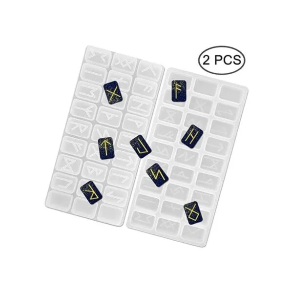 Juego de 2 moldes de resina de silicona FineGood Rune_2