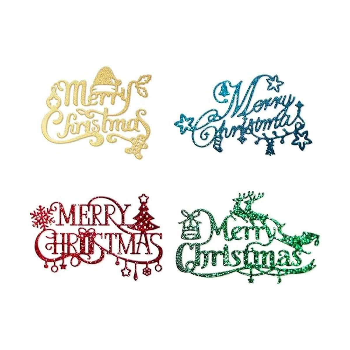 GLOBLELAND 4 plantillas grandes de corte de metal de Feliz_1