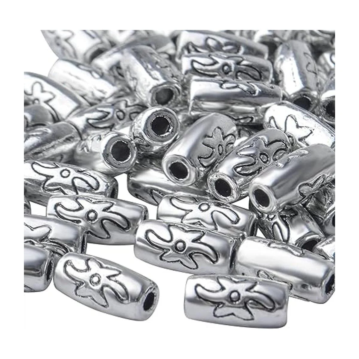 BronaGrand 100 cuentas espaciadoras tibetanas de plata_4