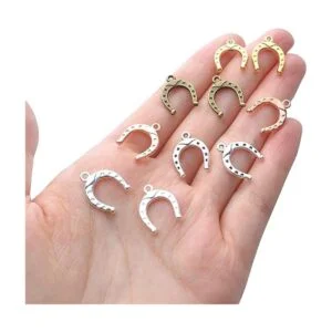 100 abalorios de herradura colgantes de aleación vintage_7