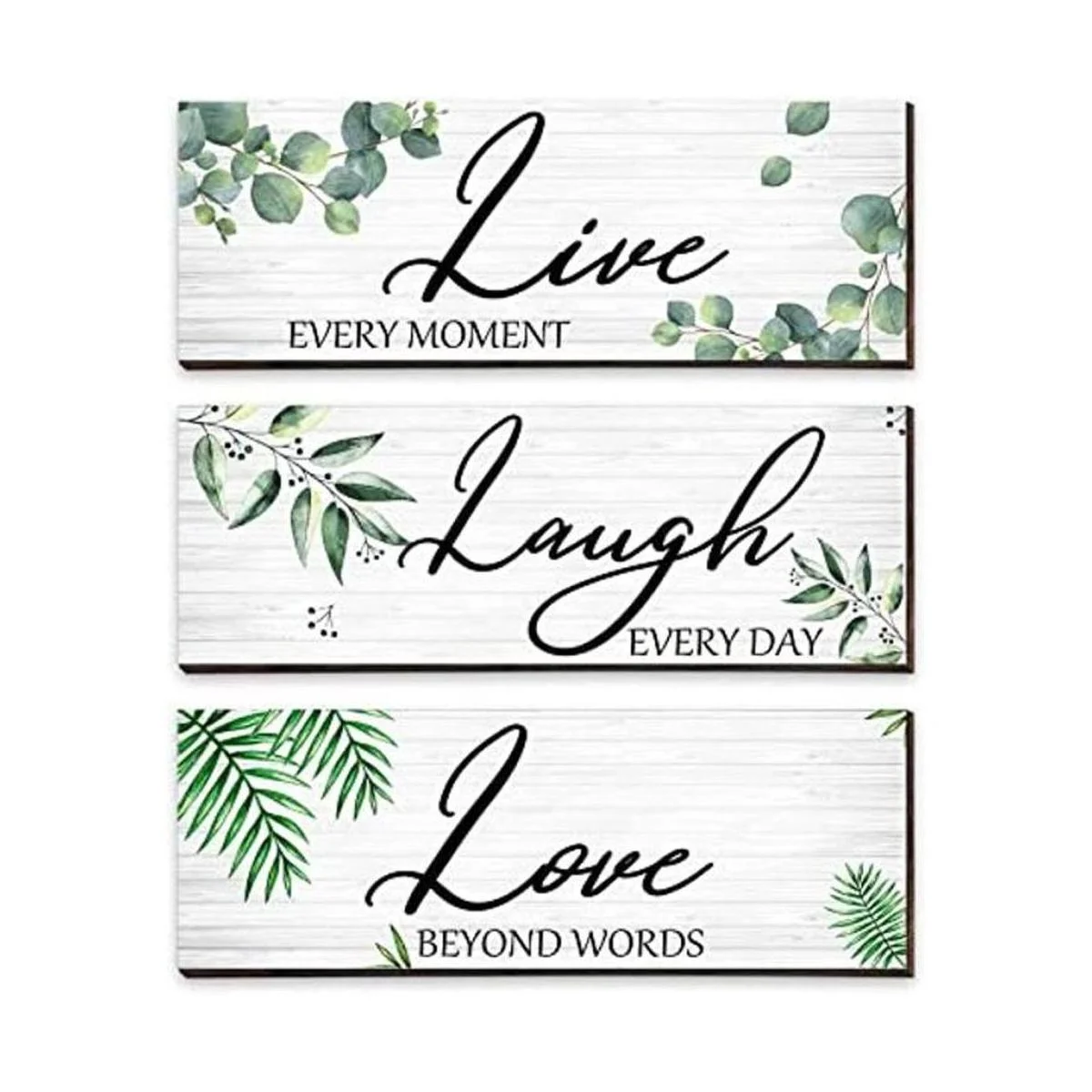 Letrero de madera con diseño de hojas de eucalipto_1