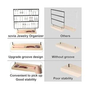 Organizador de aretes de 3 niveles con 75 agujeros_5